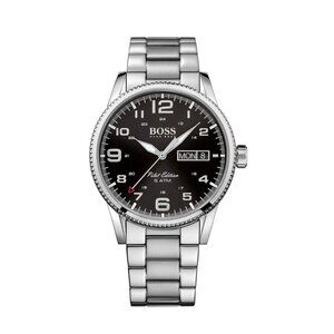 Hugo Boss Pilot Vintage Stainless Steel Men's Watch 1513327 Black Dial